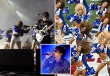 My Chemical Romance defies Dallas Cowboys Cheerleaders authorized motion with disputed outfits at LA live performance