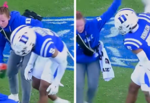 Duke Football Player Catches Backlash for Swatting at Female Medical Trainer