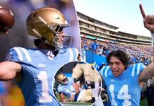 UCLA QB Ty Dieffenbach makes the play of the day – on protection